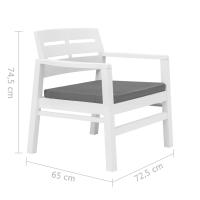 vidaXL Juego de muebles de jardín 3 piezas plástico blanco - details 7