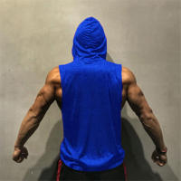 Sudadera Sin Mangas De Bodybuilding Para Hombre Camiseta De Musculación Algodón Con Capucha Deportiva Para El Gimnasio Y La Fitness - details 4