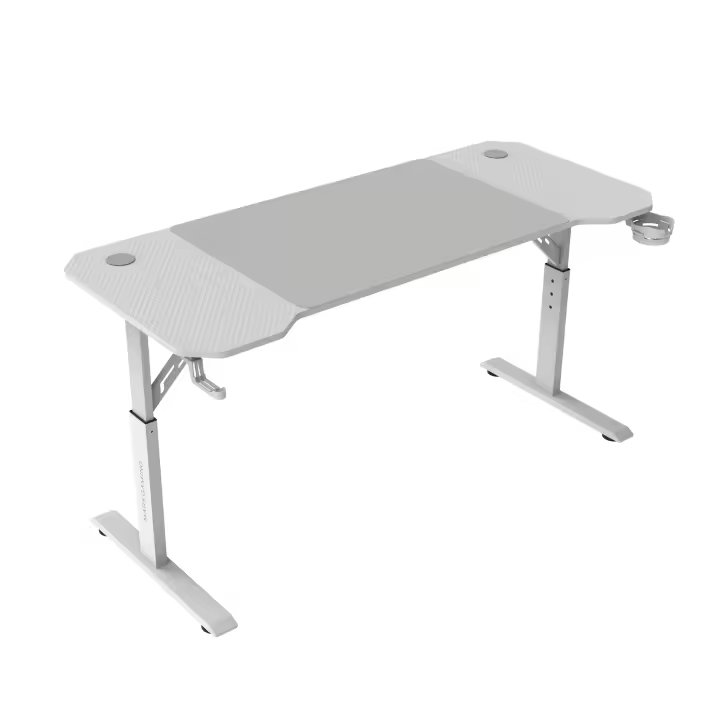 Mars Gaming MGD-ERGO140, Mesa Altura Ajustable 3 Posiciones, Superficie Ergonómica, Estructura Metálica, Alfombrilla XXL, Soporte Auriculares y Bebida, Gestión Cableado, Mesa Gaming 140x60cm, Escritorio Regulable Negro o Blanco - 1