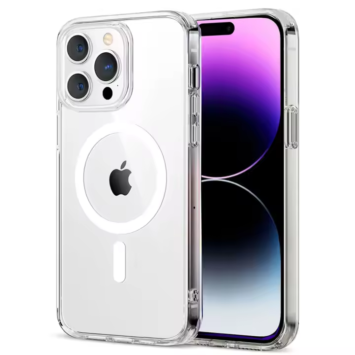 Funda Transparente Magnética Para Carga Inalámbrica Compatible Con iPhone 7 8 X XR XS Max 11 pro Max 12 Mini 12 13 14 15 pro plus - Protección Anti-Scratch Anti- Fingerprint - 1