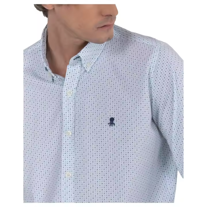 Camisa Pulpo Camisa Microdibujo Fondo Blanco Blanco - 1