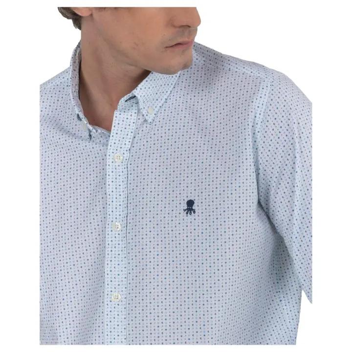Camisa Pulpo Camisa Microdibujo Fondo Blanco Blanco - 1