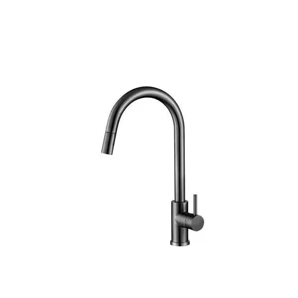 VALAZ Parana Grifo para cocina extensible de maneta monomando y caño giratorio color gun metal - 1