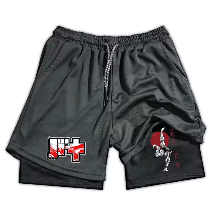 Shorts De Gimnasio Para Hombre 2-en-1 Deporte Algodón Absorbente De Sudor Secado Rápido Transpirable Pantalones De Correr Al Aire Libre - 1