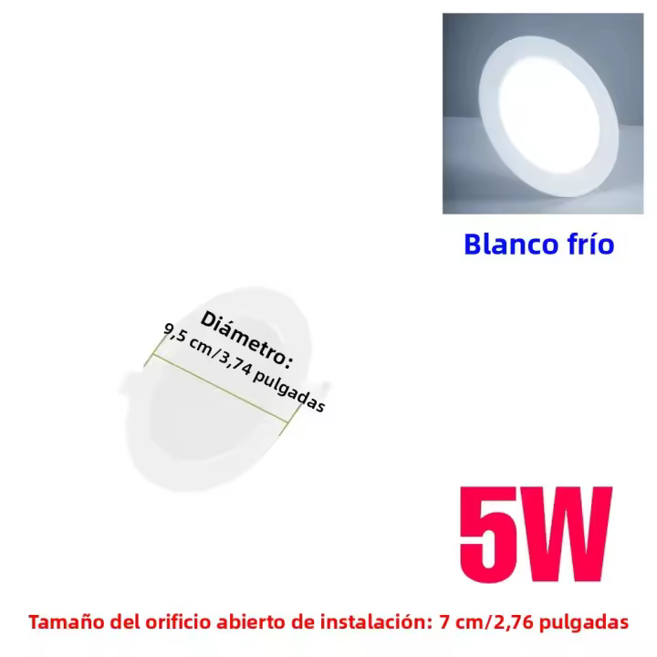 Lámpara De Techo Redonda LED Intalada En Recessed 5W 10W 15W 20W 25W Luz De Punto Para Interior 6000K Blanco Frío AC220V Para Sala De Estar Y Dormitorio - 1