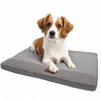 Cama tipo jaula para perros, cálida, gris, marrón, para perros medianos y pequeños, con funda impermeable extraíble, lavable a máquina, de felpa, color azul. - details 3