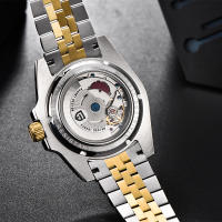 Reloj Mecánico Para Hombre PAGANI DESIGN PD-1662 Cristal De Sapphire GMT Resistente Al Agua 100M Acero Inoxidable Deportivo Con Calendario Completo - details 8