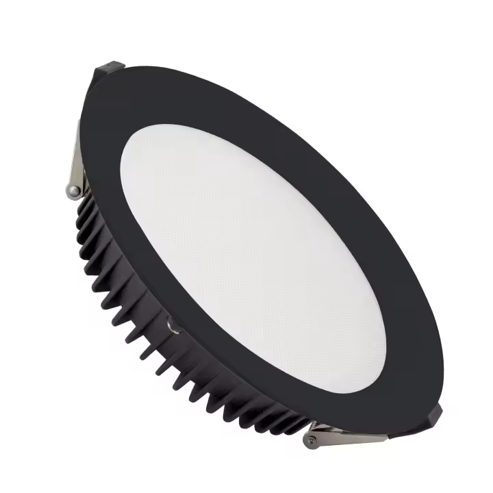 Ledkia Downlight LED 50W Circular SAMSUNG Aero 130 lm/W Microprismático LIFUD Corte Ø 200 mm Negro 3000K Blanco Cálido - 1