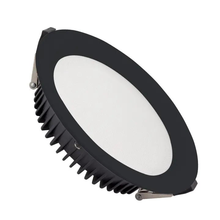 Ledkia Downlight LED 50W Circular SAMSUNG Aero 130 lm/W Microprismático LIFUD Corte Ø 200 mm Negro 3000K Blanco Cálido - 1