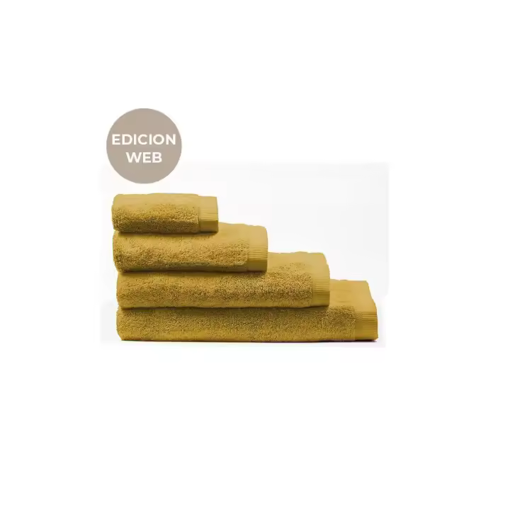Manterol - Toalla asuan 100% algodón 600 gr/m² mostaza.  Tamaño de tocador, lavabo, ducha y baño. Secado rápido, suave y esponjosa. Tejido de alta calidad y durabilidad. - 1