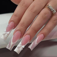 Uñas Postizas Francesas Cortas 24 PCs Con 1 Jelly Y 1 Archivo De Uñas Material ABS Estilo Diverso Sin Químicos De Alta Importancia - details 2