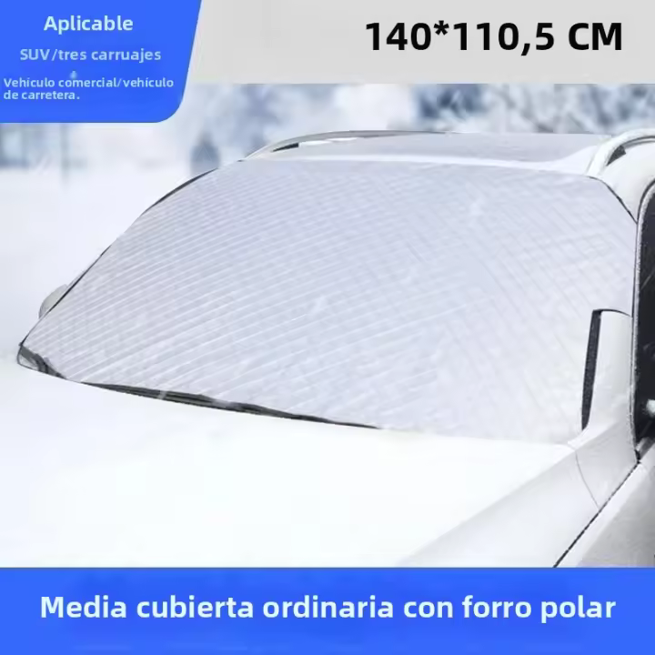 Cubierta De Parabrisas Para Coche Impermeable Protector Solar Magnético Cubierta Frontal De Ventilación Material De Poliéster - 1