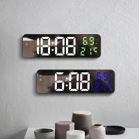 9 pulgadas Big digital Reloj de pared temperatura humedad Noche way Snooze 12/24h USB Pl-In Versión Electrónica LED despertador - details 1