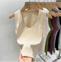 Camisola De Mujer 2025 Estilo Coreano Sólida Con Cuello Redondo Bajo Y Ribbed Basic Summmer Elasticado Slim Versátil - details 12