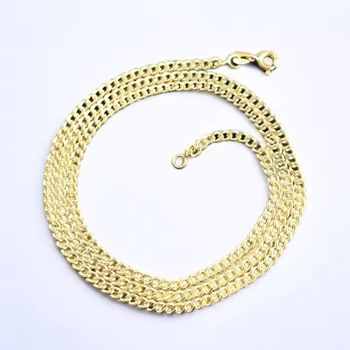 (CAI) Collar Barbado Fuerte Italiano 4 mm (3.00+1.20 mm) de 50 cm Oro 18 Kilates (750 m/m ) con Certificado de Calidad - 1