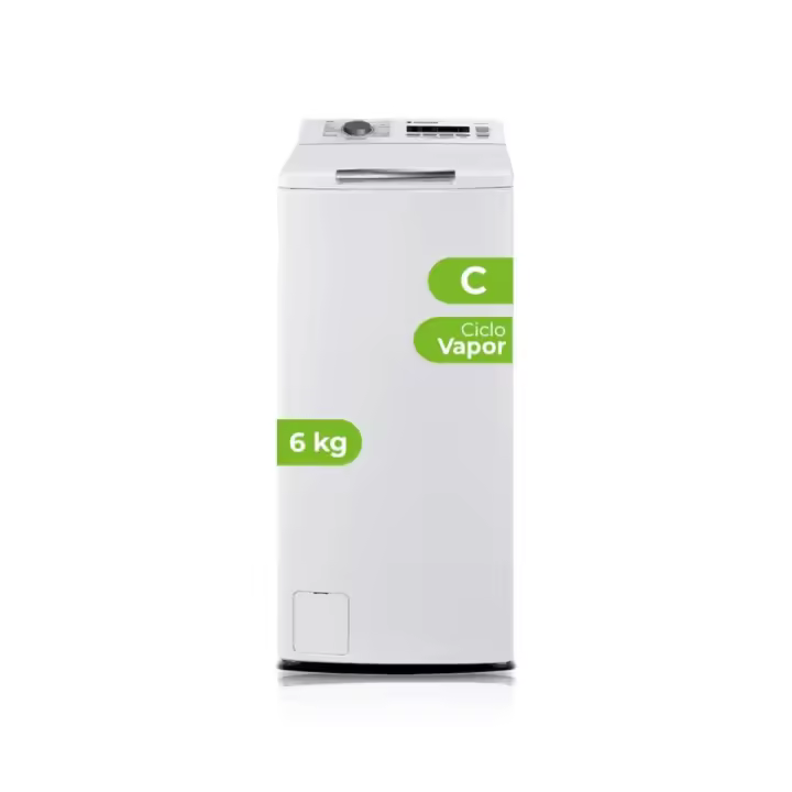 Lavadora carga superior Aspes ALCS6201C 6kg 1200 rpm + 16 programas C blanco 40 cm - 1