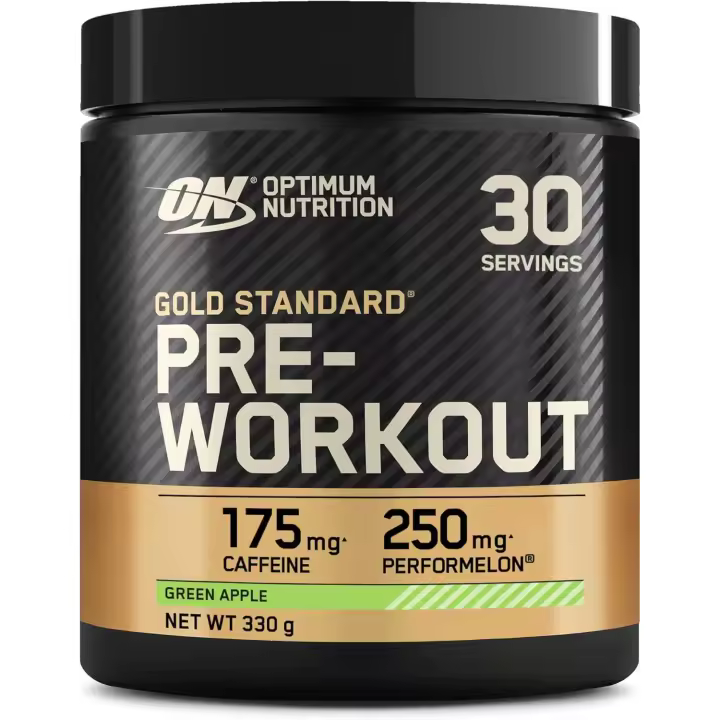 Optimum Nutrition Gold Standard Polvo Pre Entrenamiento, Bebida Energética con Monohidrato de Creatina, Beta Alanina, Cafeína y Complejo de Vitamina B, Sabor Manzana Verde, 30 porciones, 330 g - 1