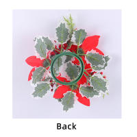 Anillo De Vela Artificial De Navidad Con Flores Decoración Para Casa Boda Y Fiesta Accesorio De Vela De Aro Para Decoración Navideña - details 8