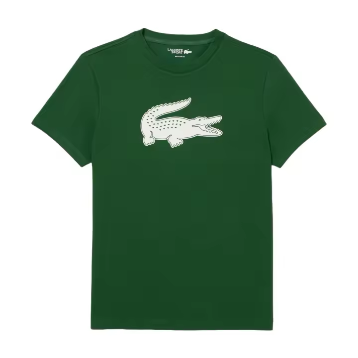 Camiseta Verde Lacoste Sport con Cocodrilo en 3D - 1