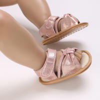 Zapatillas De Verano Para Bebé Niña Con Lazo Antideslizante Suaves Y Cómodas Suela De Goma Zapatos De Primera Caminata Para Princesa - details 14
