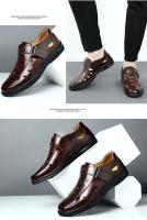 Sandalias De Verano Para Hombre En Cuero Genuino Transpirables Casuales Con Cierre Slip on Antideslizantes Hechas a Mano Sandalias Gladiador - details 10