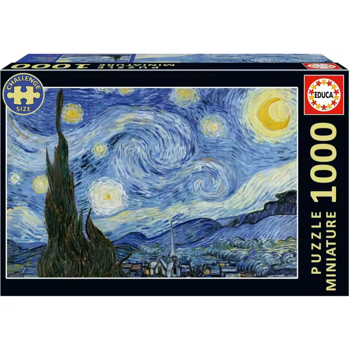 Educa - Puzzle de 1000 Piezas | Noche Estrellada Miniature . Incluye Pegamento Fix Puzzle. Medidas: 30 x 46 cm.+ 14 años Educa 20247) - 1