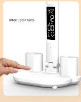 Lámpara De Mesa LED Doble Cabezal Multifuncional Plegable Con Calendario Y Reloj USB Para Lectura En La Habitación Luz De Noche Lateral - details 8