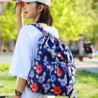 Mochila con cordón, bolsa vintage para gimnasio, plegable, con capacidad para llevar, grande para gimnasio - details 3