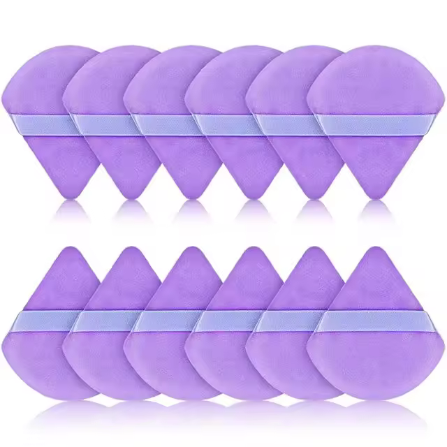12 esponjas triangulares de terciopelo para cara, ojos, contorno, sombra, base, herramienta de maquillaje cosmético - 1