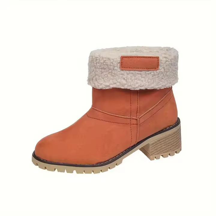 Botas De Nieve Para Mujer Invierno Cómodas Talla Grande 36-43 Cuero Sintético Lining De Peluche Corta Botas De Piel Acolchadas Casual - 1