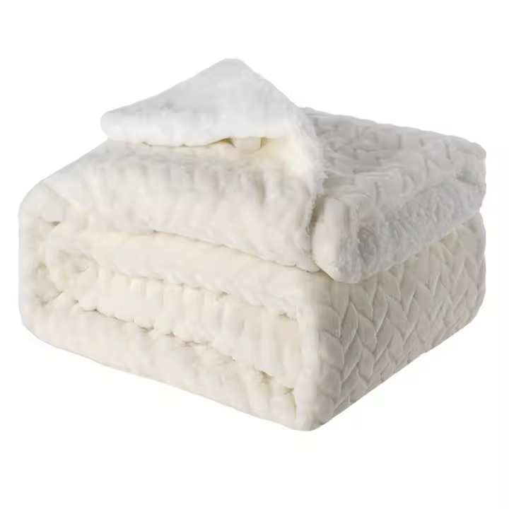 Manta suave reversible, manta decorativa de forro polar esponjoso - 1