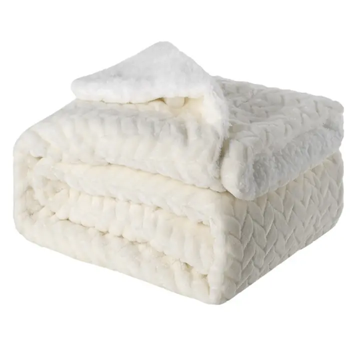 Manta suave reversible, manta decorativa de forro polar esponjoso - 1