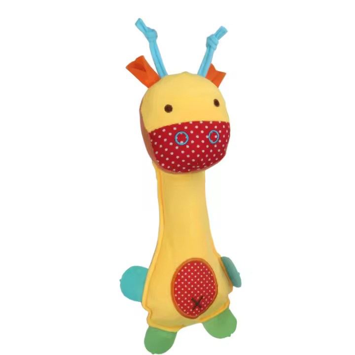 Sonajero para bebé, dispositivo incorporado para bebé, palo de agarre manual, juguete de peluche súper lindo, marioneta de mano - 1