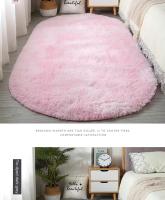 VIKAMA Alfombra De Silla De Seda Longa Teñida Nórdica Para Dormitorio Y Sala De Estar Alfombra Oval Sencilla Moderna Antideslizante Y Resistente Al Desvanecimiento Para Adultos - details 12