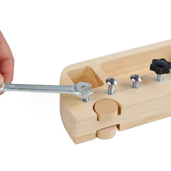 Juego Educativo De Montessori Para Niños Set De Herramientas De Juego De Madera Con Tablero De Actividades Para Desarrollar Habilidades Básicas Y Sorter De Tornillos - 1
