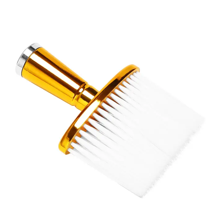 Cepillo de pelo suave para peluquería, plumero para cuello y cara, cepillo de limpieza para corte de pelo, herramientas de peluquería para salón de barbería, oro - 1