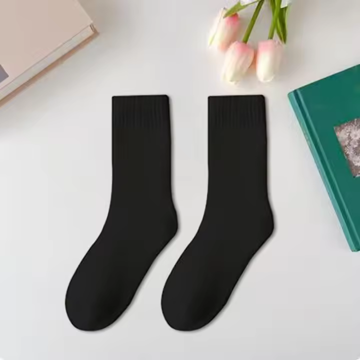 Calcetines Gruesos Y Cálidos Para Mujer De Otoño E Invierno Calcetines Casuales Solids Para Dormir En Piso - 1