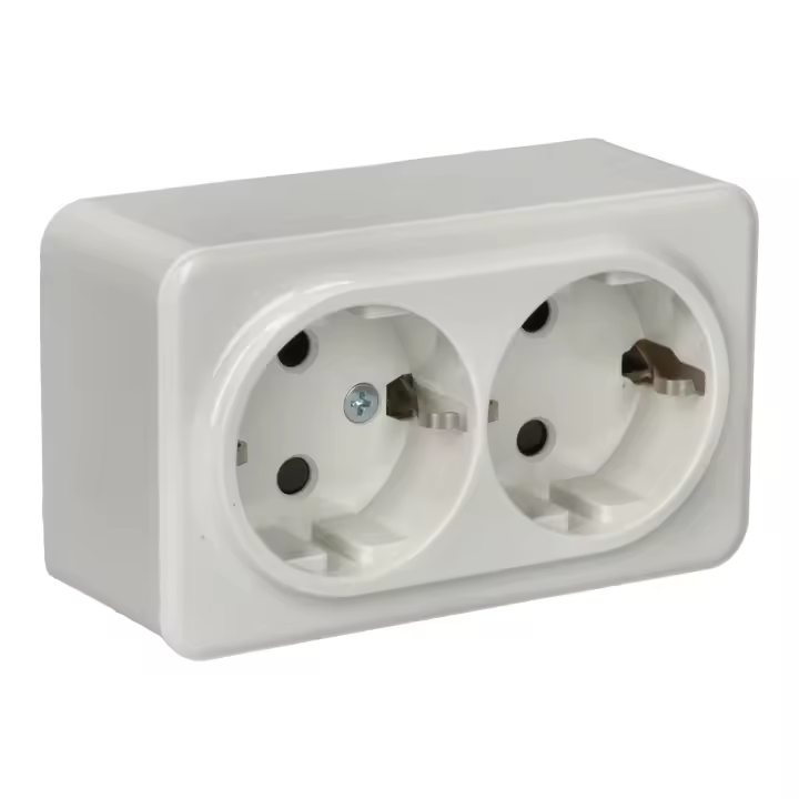 JANDEI Enchufe Schuko para Colocación en Superficie Blanco Policarbonato Duradero - 1