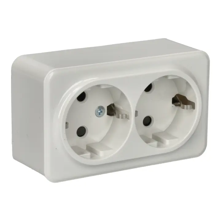 JANDEI Enchufe Schuko para Colocación en Superficie Blanco Policarbonato Duradero - 1