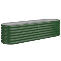 vidaXL Jardinera de acero con recubrimiento en polvo 152x40x36cm Color Verde,  Gris,  Marrón y mas - details 1