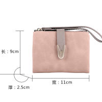Monedero Mujer Corto Otoño Invierno Nueva Retro EU Y AM Nueva Monedero De Cuero PU Mate Moda Sencilla Conveniente - details 0