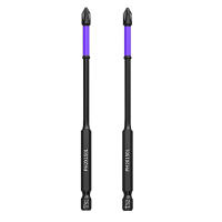 2pcs Destornillador Cruzado Antideslizante Con Bit De Broca Magnética Herramientas Manuales De Acero Aluminio Para Bricolaje Y Reparación - details 1