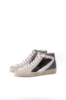 Lyla Wang Zapatillas Altas de Mujer con Glitter Plateado y Cordones Azules - details 6