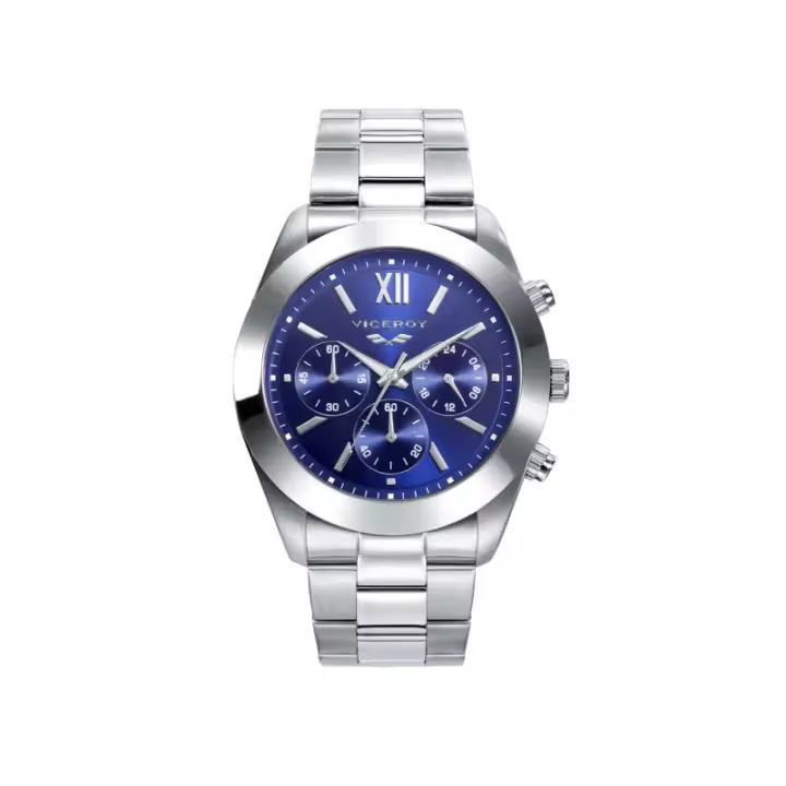 Reloj Viceroy Hombre Analógico Cuarzo Cronógrafo Acero Inoxidable Plateado Azul - 1