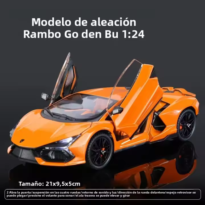 Modelo De Coche De Metal Diecast 1:24 Lamborghini Revuelto Con Sonido Y Luz Juguete Para Niños Coleccionable Regalo Para Niños Con Boys - 1