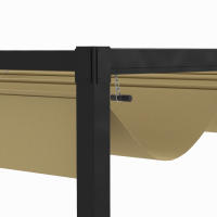 Cenador Independiente 4x3m para Terraza y Jardín | Techo Ajustable en 3 NIVeles con Madera de Arce | Protección Solar UV50 + | Color Café Clásico | Diseño Estable y Autónomo - details 4