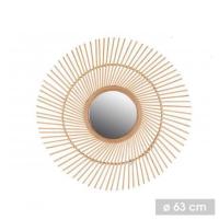 ARISE SHOP-Espejo Espiral de Bambú,Espejo de pared colgante creativo natural forma redonda para sala de estar 63cm - details 0