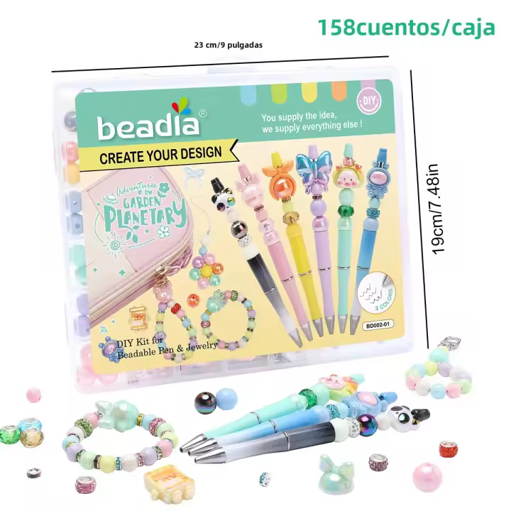 Set DIY De Bolígrafos Beadable Y Pulseras De Amistad Multicolor Plásticos Kit De Manualidades Para Crear Joyería - 1