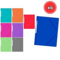 CARPETA GOMAS Y SOLAPA COLORES NEON O PASTEL SURTIDOS 400GR RESISTENTE AL AGUA BISMARK COLOR A ELEGIR - PACK 6 UNIDADES - details 0