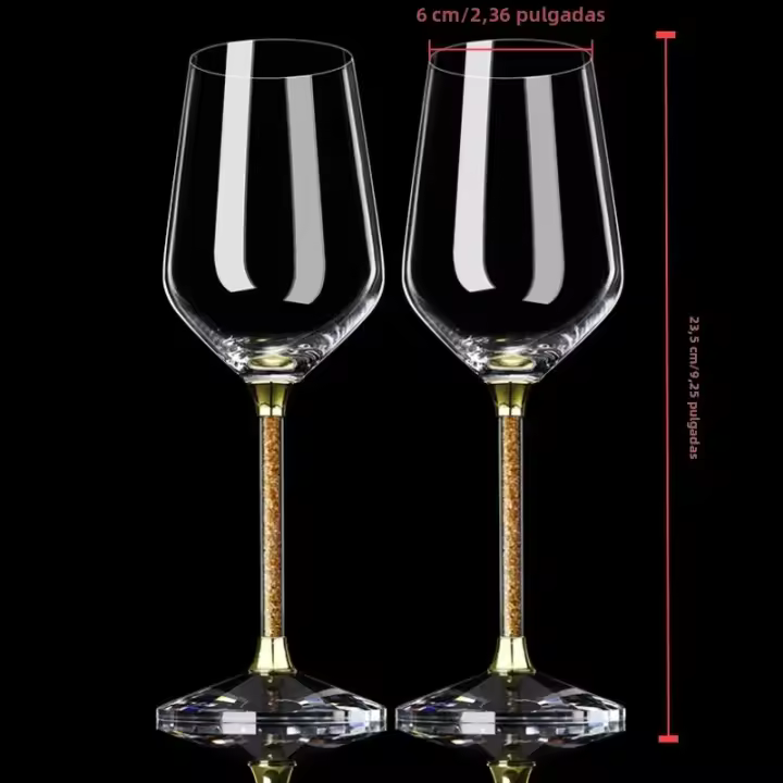 Vaso De Vino De Cristal Dorado Tapa Roja Vaso De Alta Balla Creativo Personalizado Hogar Lujo Alto Nivel Origen China Continental - 1